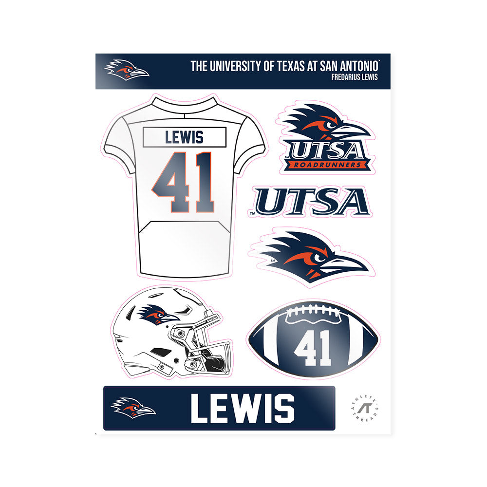 UTSA - NCAA Football : Fredarius Lewis - Sticker Sheet-0