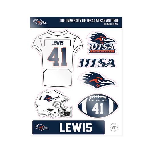 UTSA - NCAA Football : Fredarius Lewis - Sticker Sheet-0