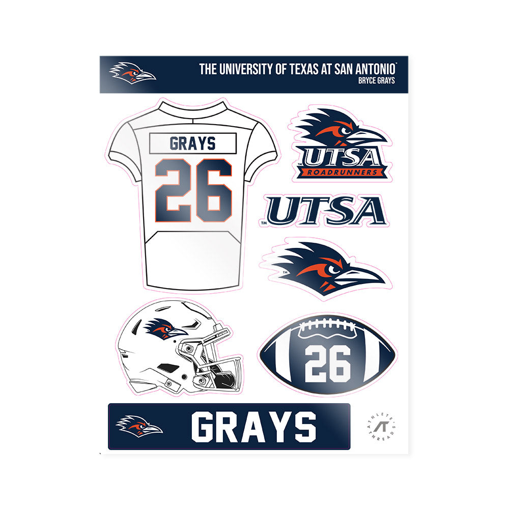 UTSA - NCAA Football : Bryce Grays - Sticker Sheet-0