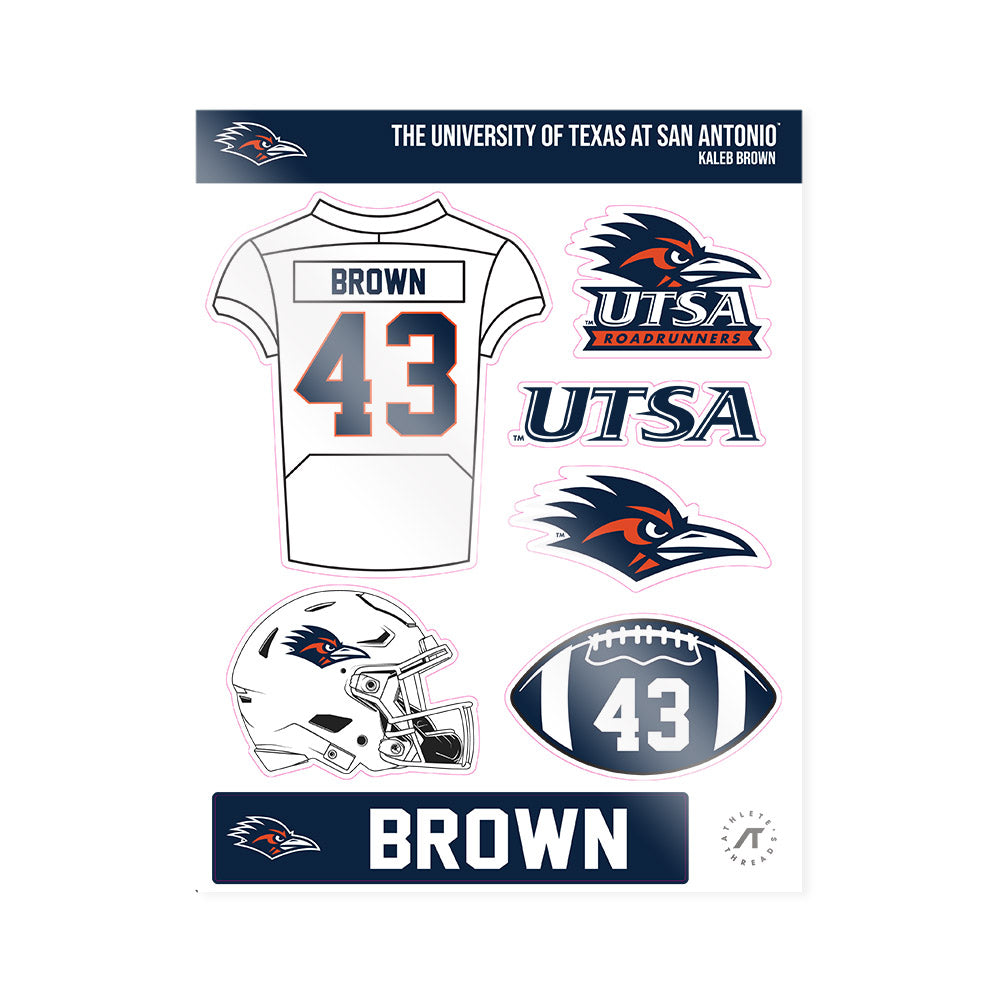 UTSA - NCAA Football : Kaleb Brown - Sticker Sheet-0