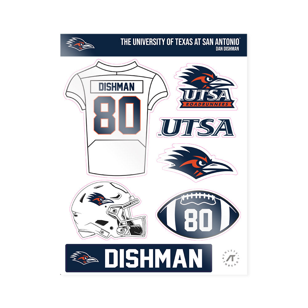 UTSA - NCAA Football : Dan Dishman - Sticker Sheet-0