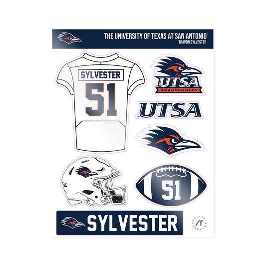 UTSA - NCAA Football : Travon Sylvester - Sticker Sheet-0