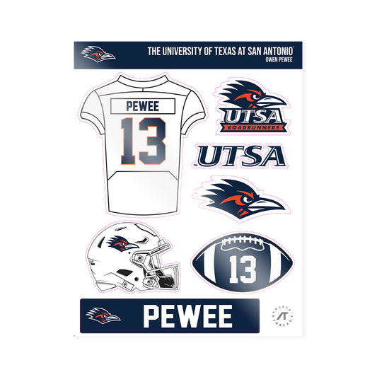 UTSA - NCAA Football : Owen Pewee - Sticker Sheet-0