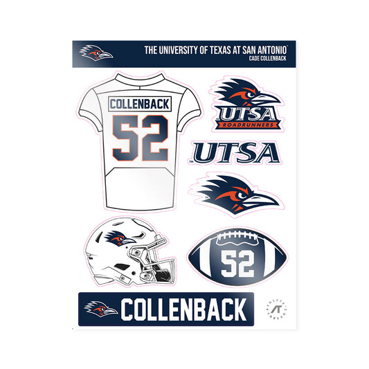 UTSA - NCAA Football : Cade Collenback - Sticker Sheet-0