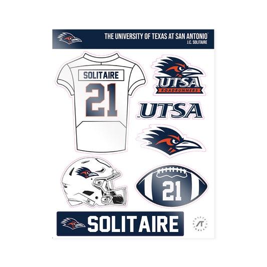 UTSA - NCAA Football : J.C. Solitaire - Sticker Sheet-0