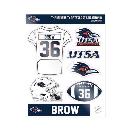 UTSA - NCAA Football : Errionn Brow - Sticker Sheet-0