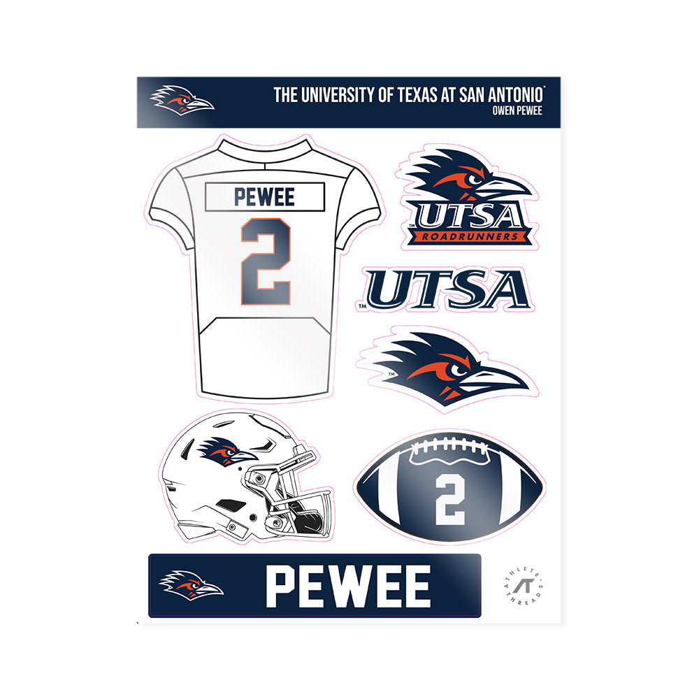 UTSA - NCAA Football : Owen Pewee - Sticker Sheet-0