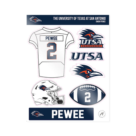 UTSA - NCAA Football : Owen Pewee - Sticker Sheet-0