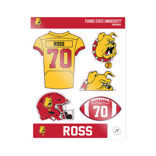 Ferris State - NCAA Football : Ryan Ross - Sticker Sheet-0