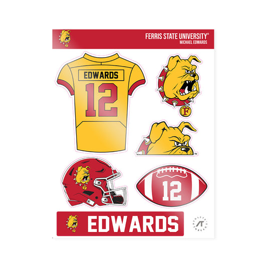 Ferris State - NCAA Football : Michael Edwards - Sticker Sheet-0