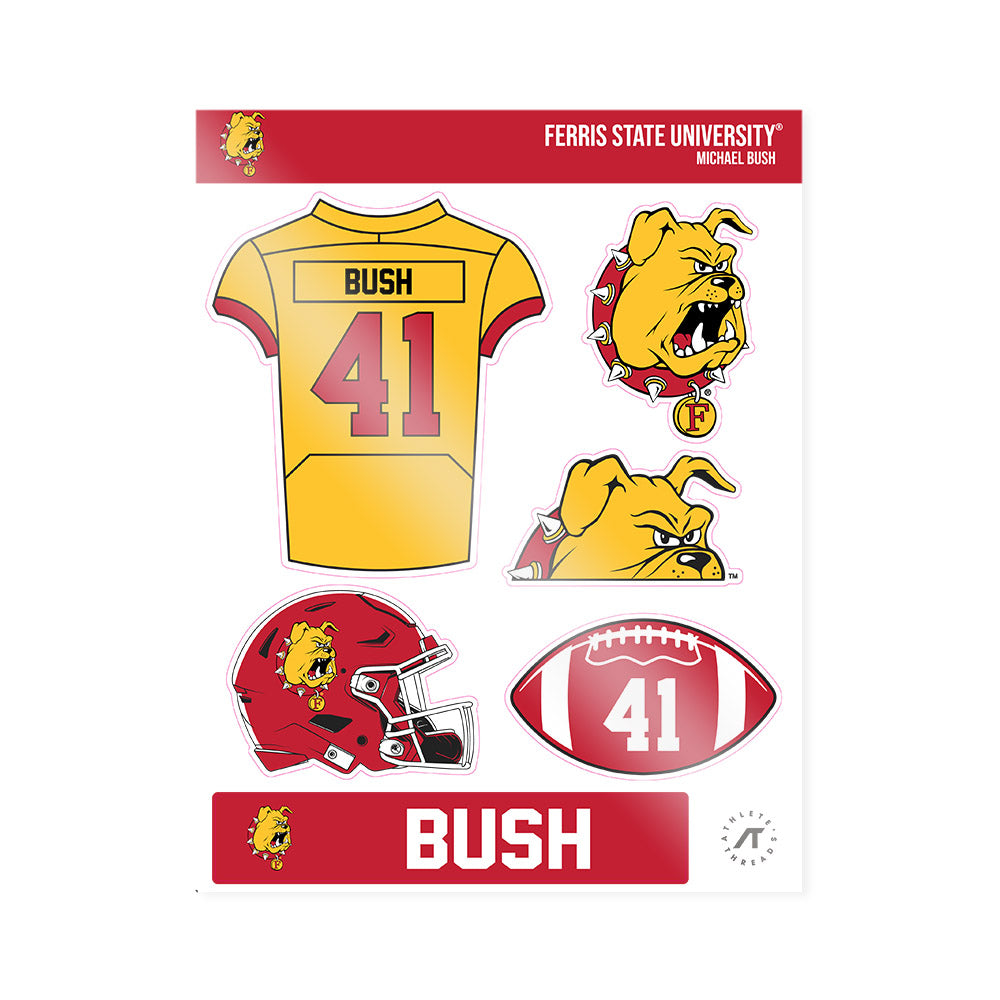 Ferris State - NCAA Football : Michael Bush - Sticker Sheet-0