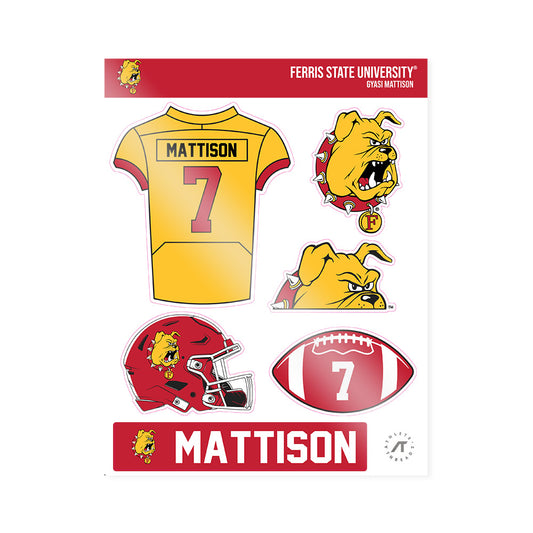 Ferris State - NCAA Football : Gyasi Mattison - Sticker Sheet-0