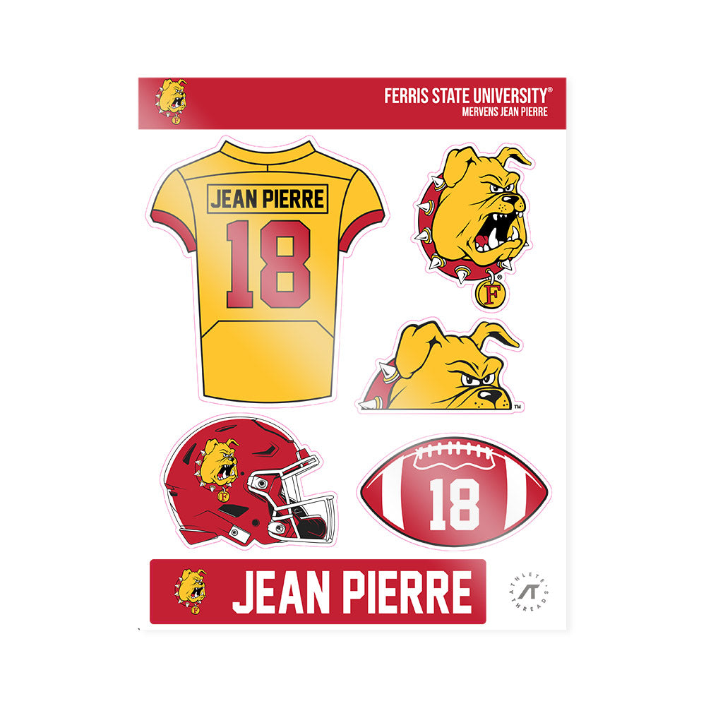 Ferris State - NCAA Football : Mervens Jean Pierre - Sticker Sheet-0