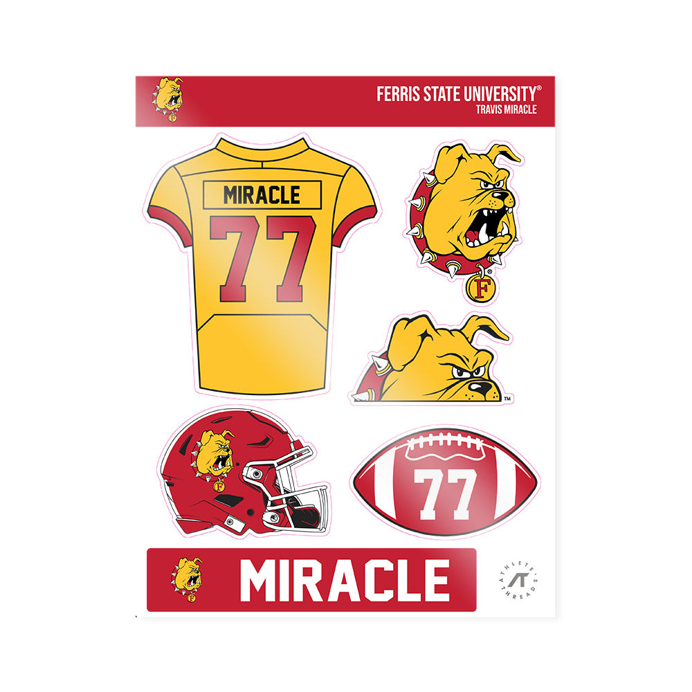 Ferris State - NCAA Football : Travis Miracle - Sticker Sheet-0