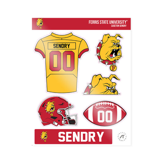Ferris State - NCAA Football : Caseton Sendry - Sticker Sheet-0