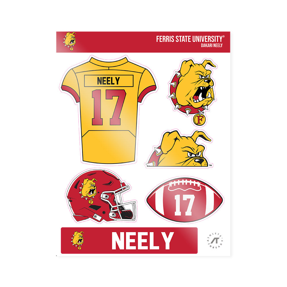 Ferris State - NCAA Football : Dakari Neely - Sticker Sheet-0