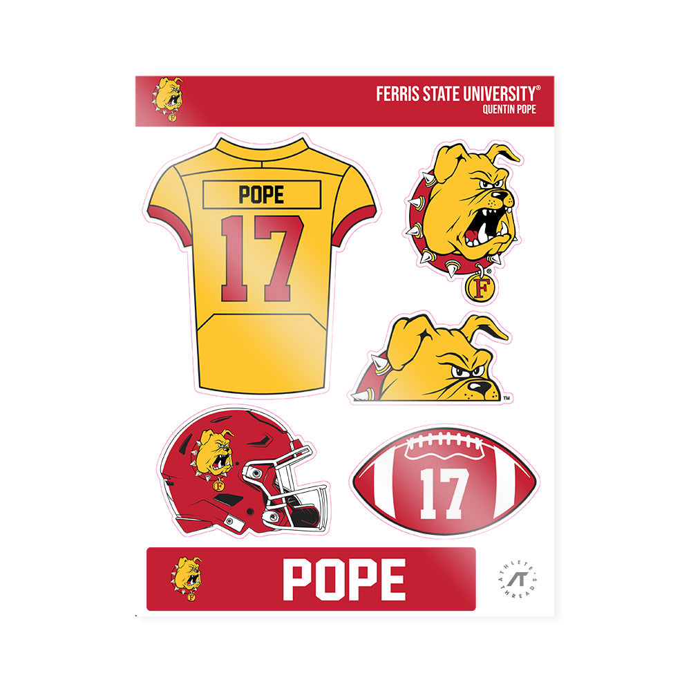Ferris State - NCAA Football : Quentin Pope - Sticker Sheet-0