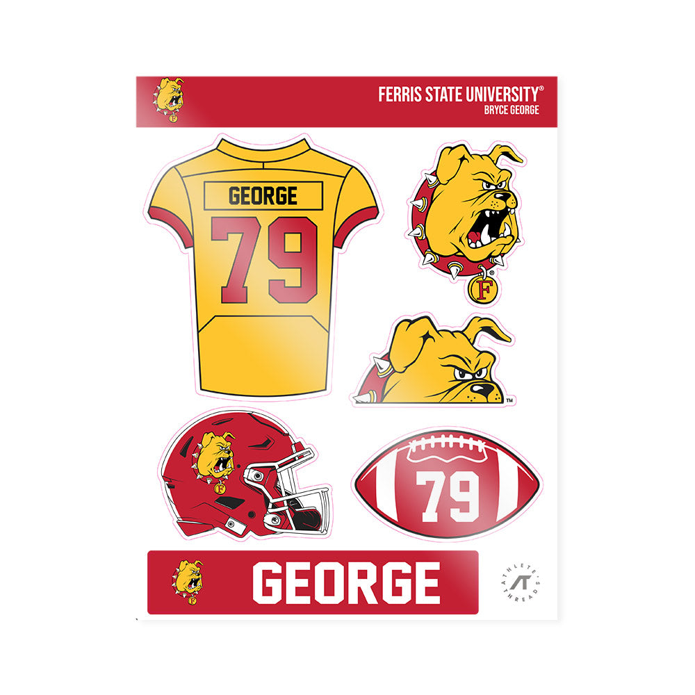 Ferris State - NCAA Football : Bryce George - Sticker Sheet-0