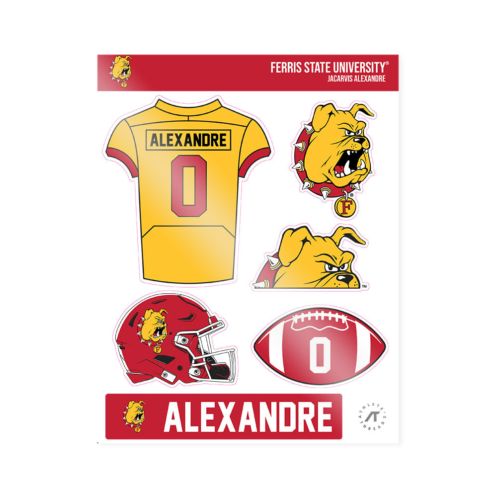 Ferris State - NCAA Football : Jacarvis Alexandre - Sticker Sheet-0