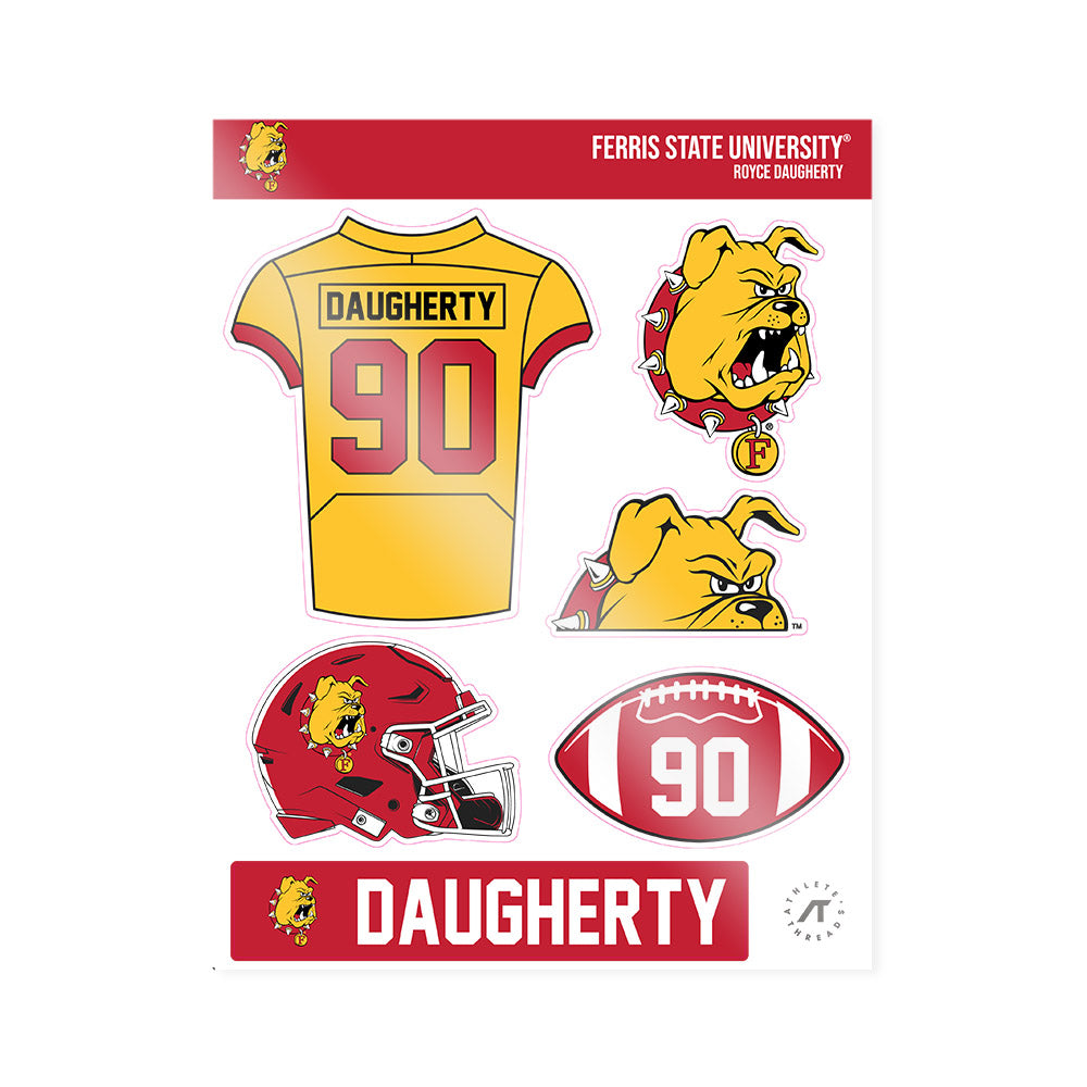 Ferris State - NCAA Football : Royce Daugherty - Sticker Sheet-0