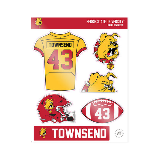 Ferris State - NCAA Football : Razah Townsend - Sticker Sheet-0