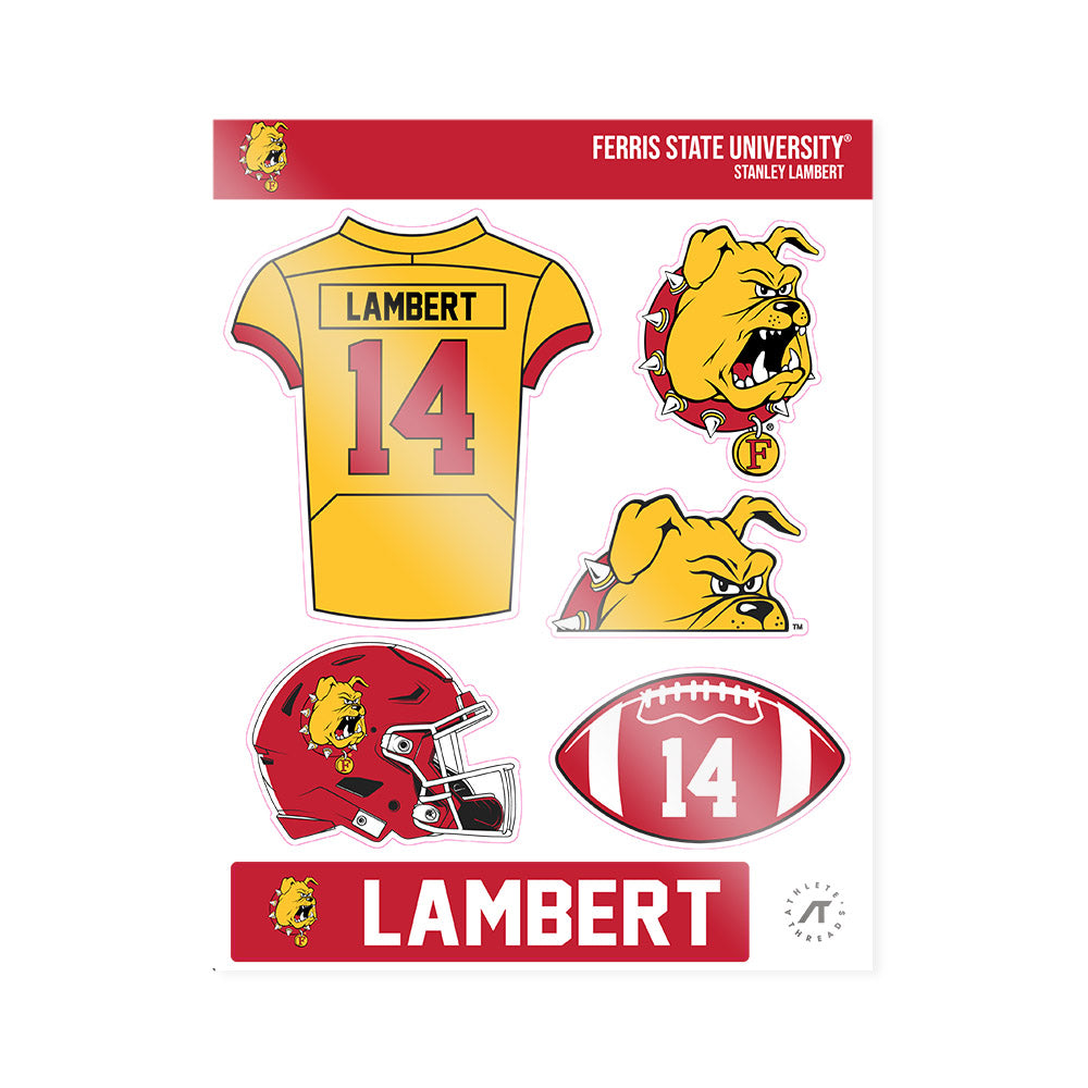Ferris State - NCAA Football : Stanley Lambert - Sticker Sheet-0