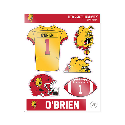 Ferris State - NCAA Football : Emari O'Brien - Sticker Sheet-0