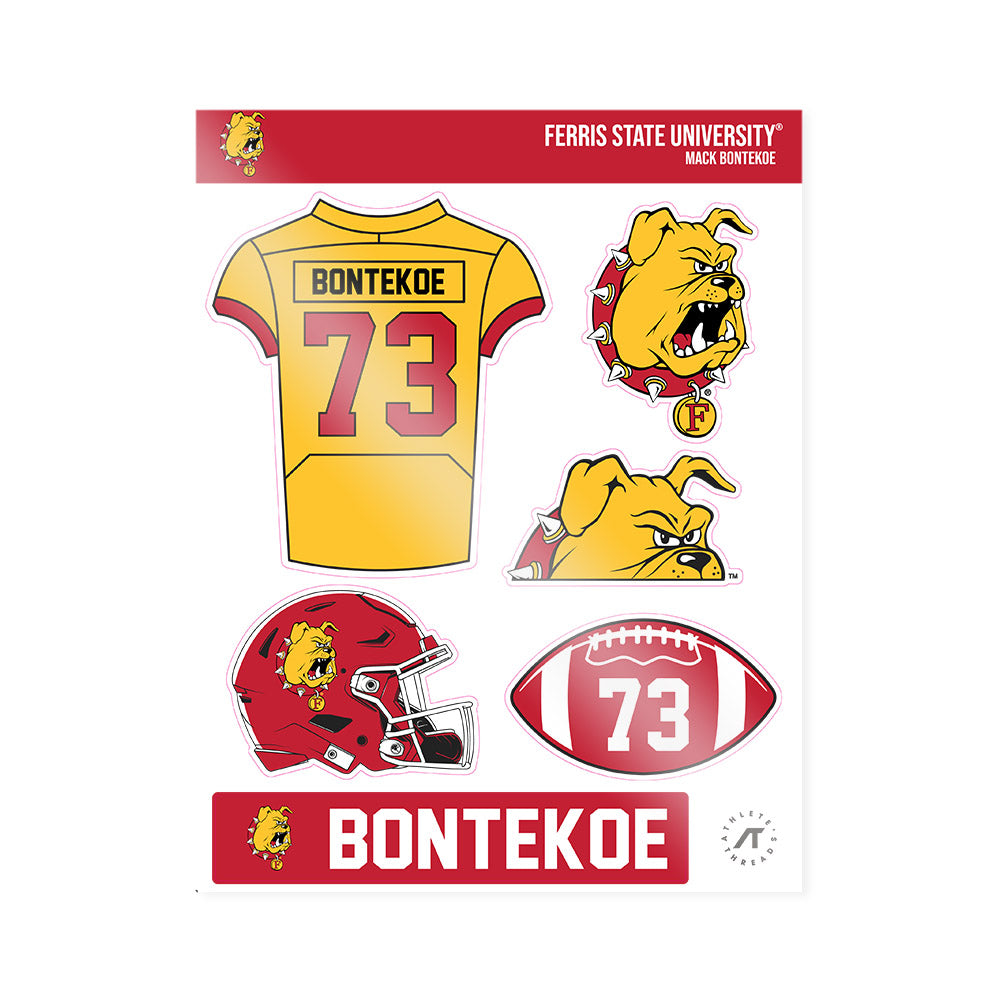 Ferris State - NCAA Football : Mack Bontekoe - Sticker Sheet-0