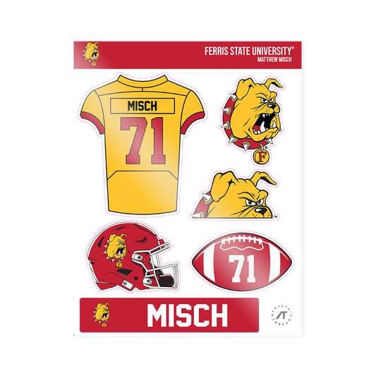 Ferris State - NCAA Football : Matthew Misch - Sticker Sheet-0