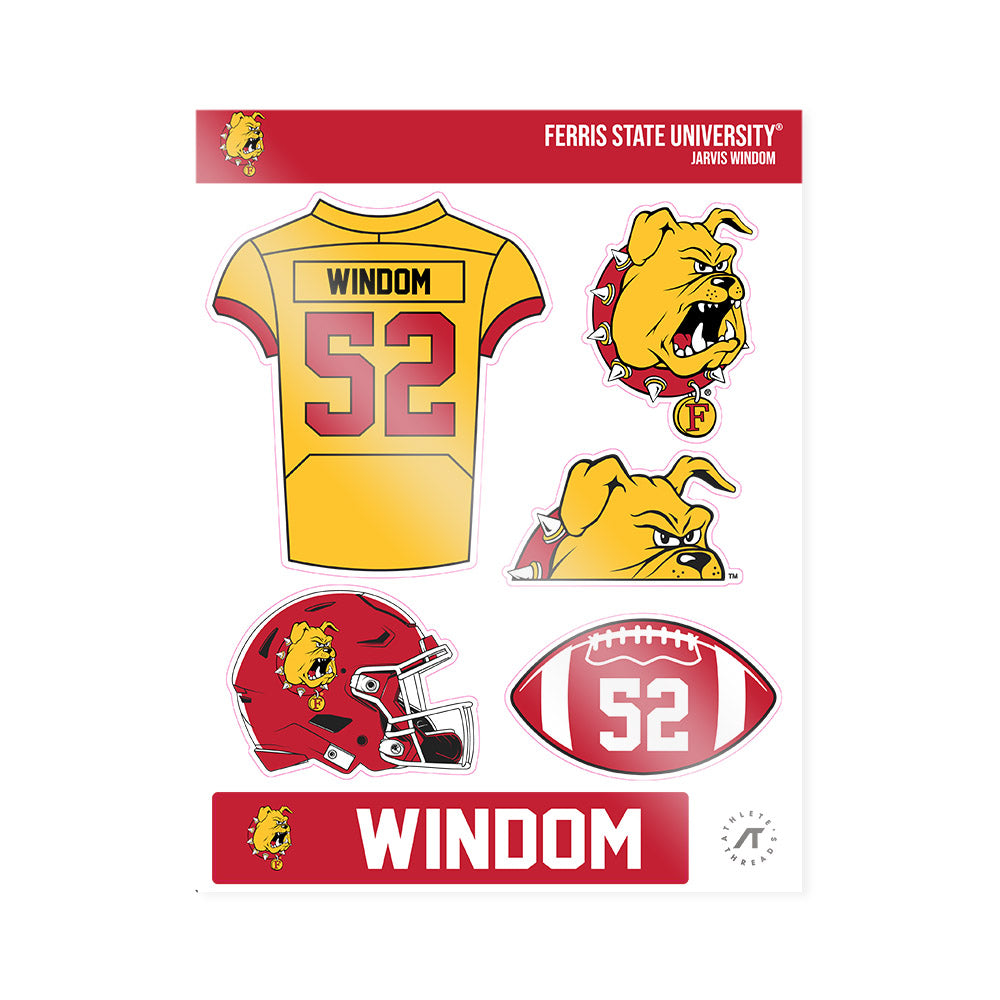 Ferris State - NCAA Football : Jarvis Windom - Sticker Sheet-0