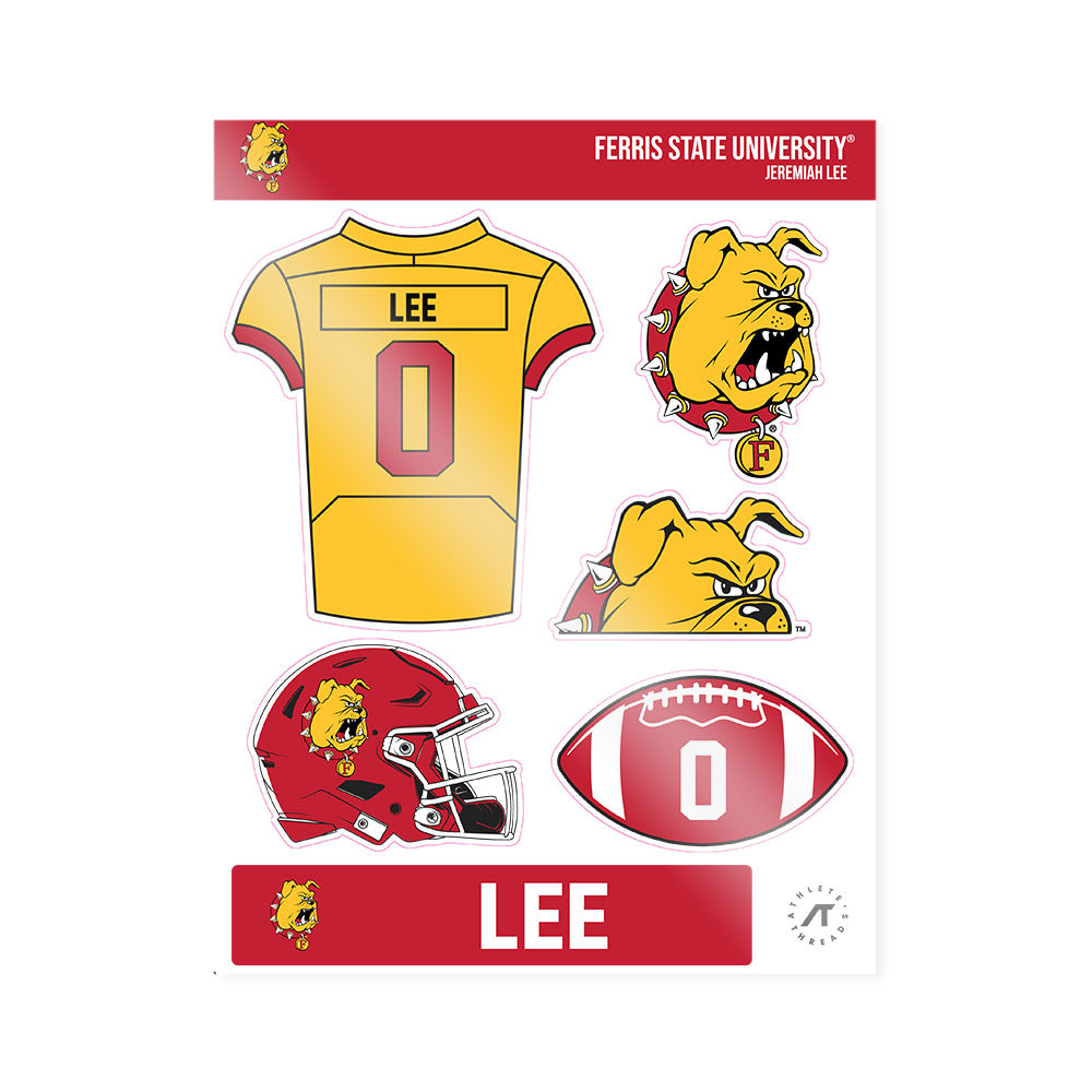 Ferris State - NCAA Football : Jeremiah Lee - Sticker Sheet-0