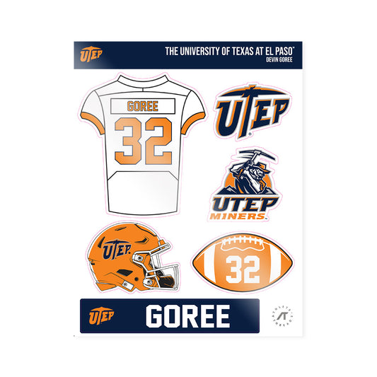 UTEP - NCAA Football : Devin Goree - Sticker Sheet-0