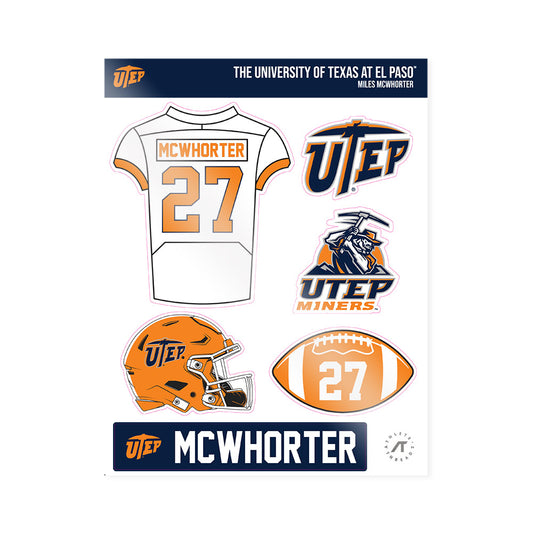 UTEP - NCAA Football : Miles McWhorter - Sticker Sheet-0