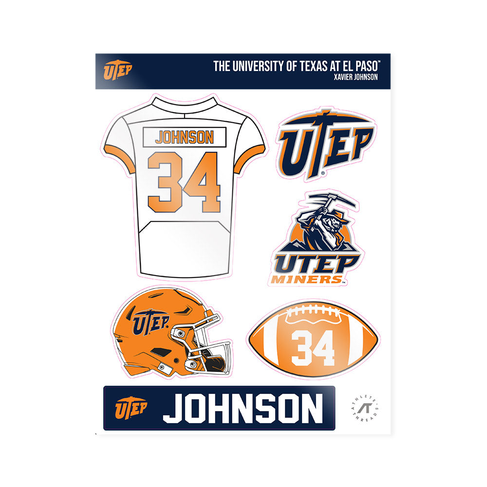 UTEP - NCAA Football : Xavier Johnson - Sticker Sheet-0