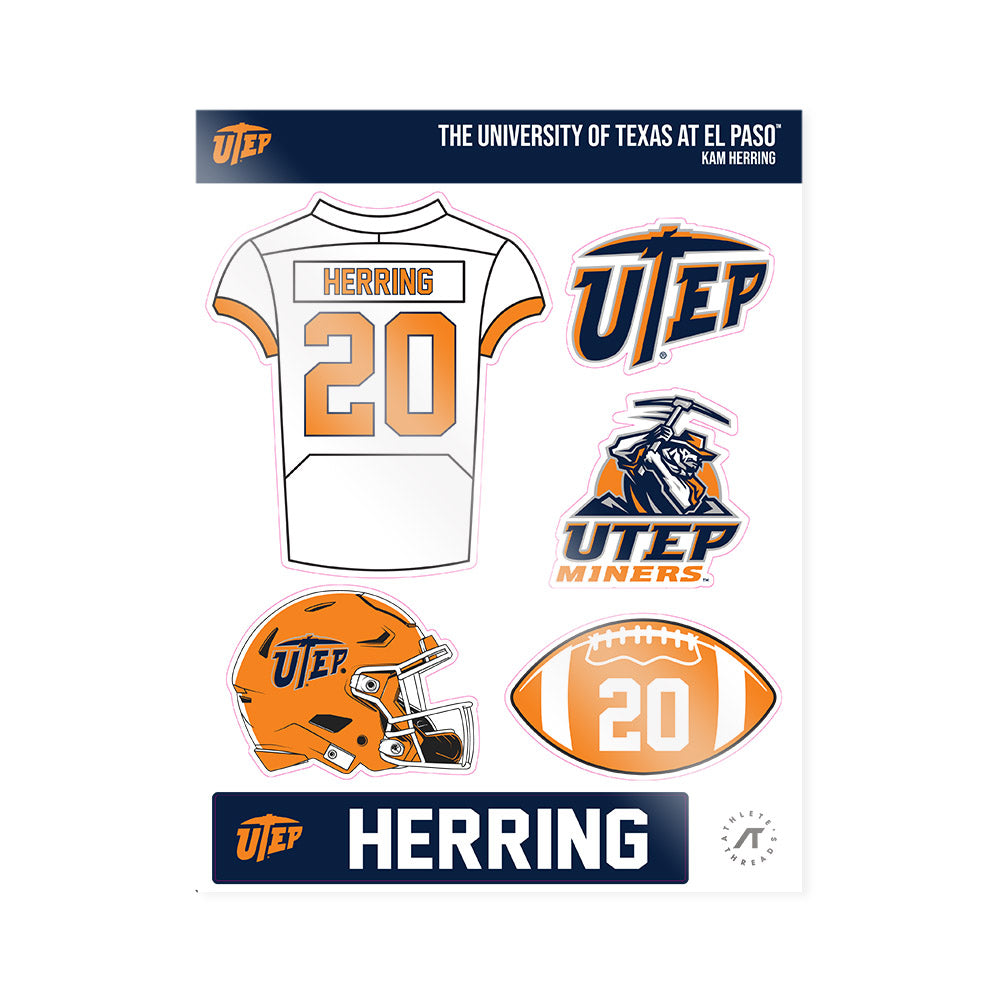 UTEP - NCAA Football : Kam Herring - Sticker Sheet-0