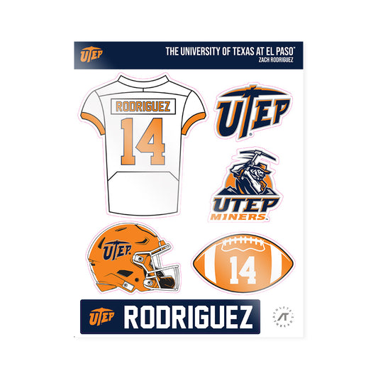 UTEP - NCAA Football : Zach Rodriguez - Sticker Sheet-0