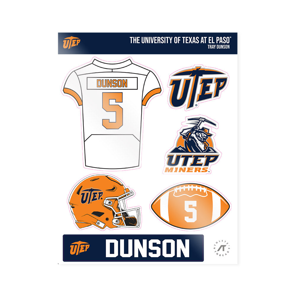 UTEP - NCAA Football : Tray Dunson - Sticker Sheet-0