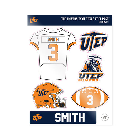 UTEP - NCAA Football : Jaden Smith - Sticker Sheet-0