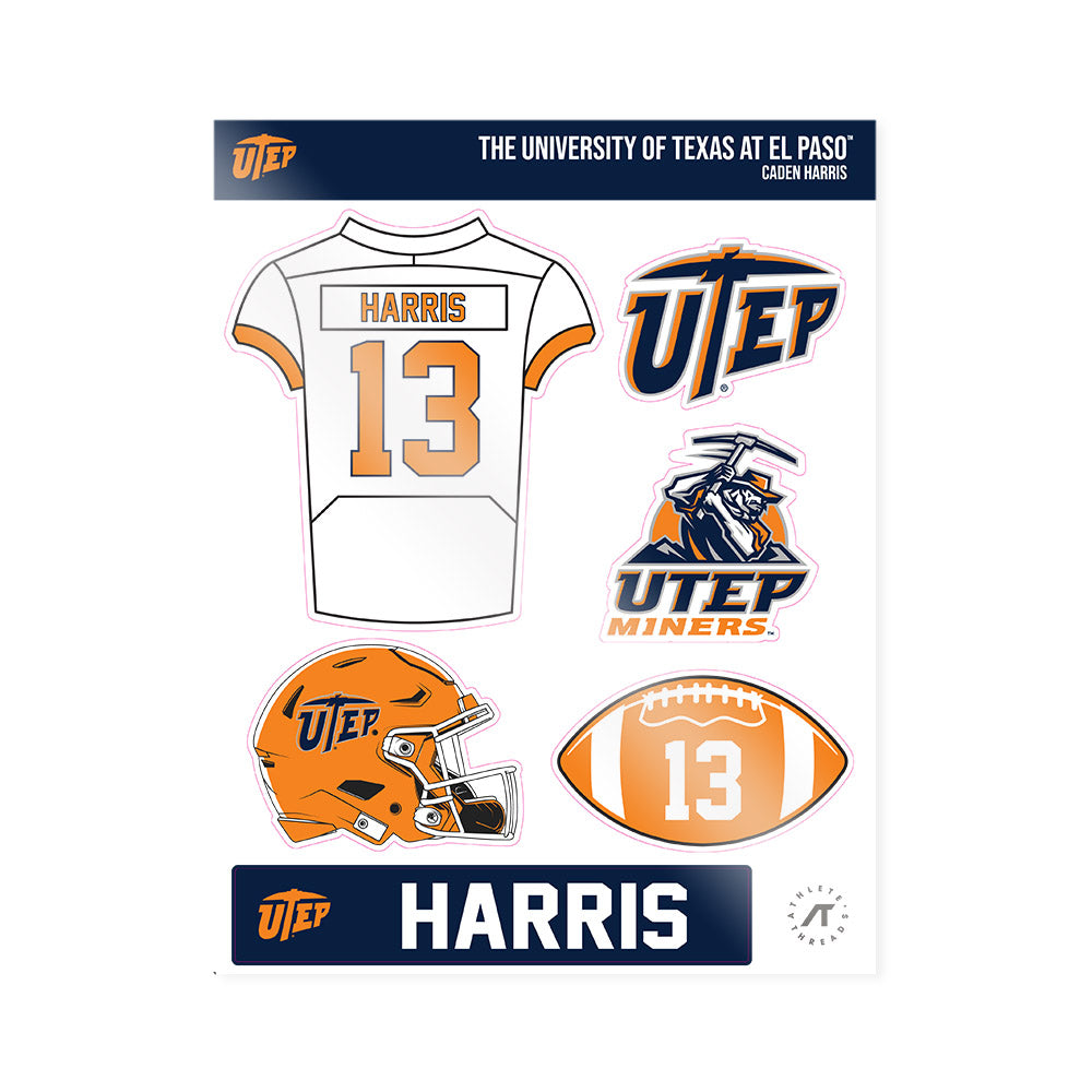 UTEP - NCAA Football : Caden Harris - Sticker Sheet-0