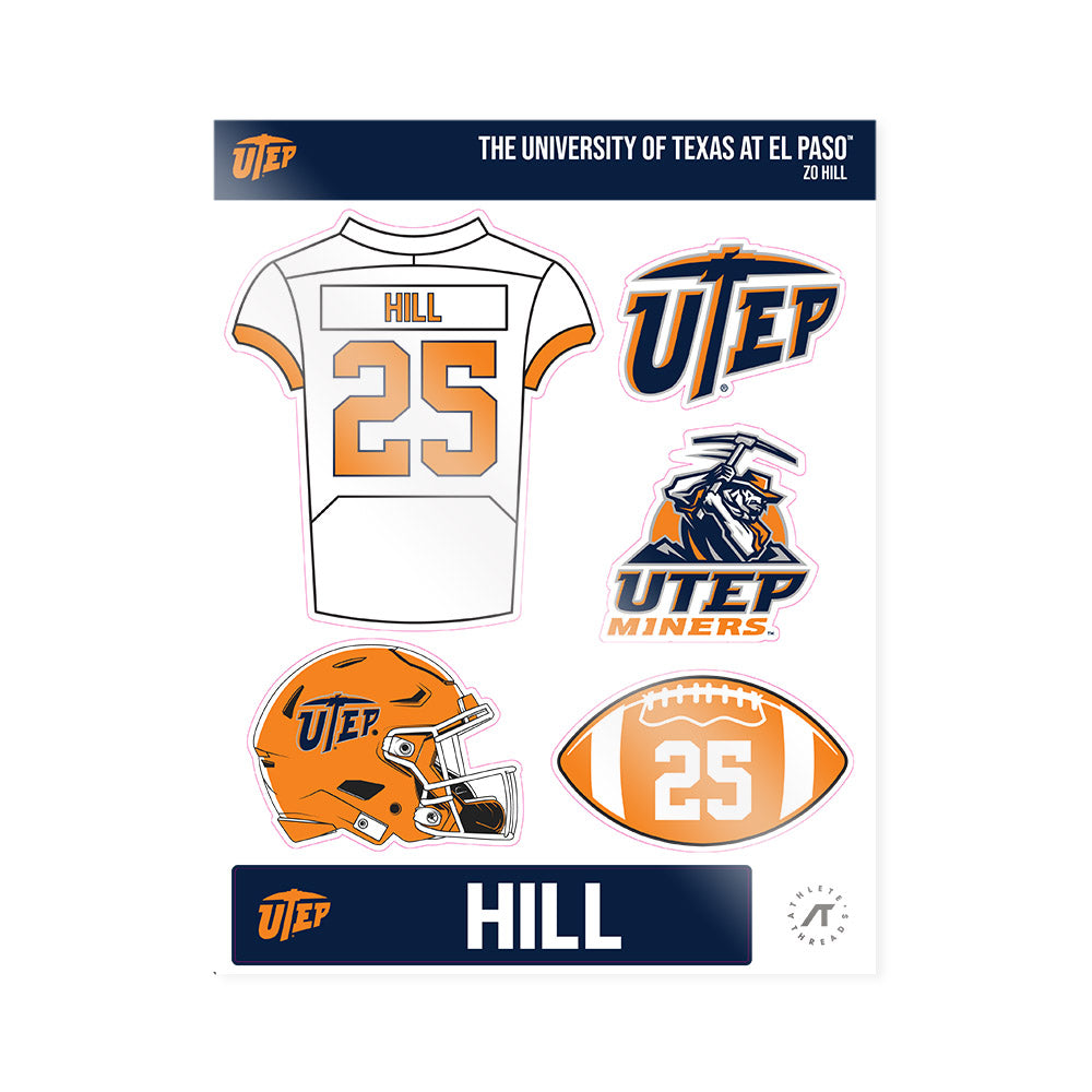 UTEP - NCAA Football : Zo Hill - Sticker Sheet-0