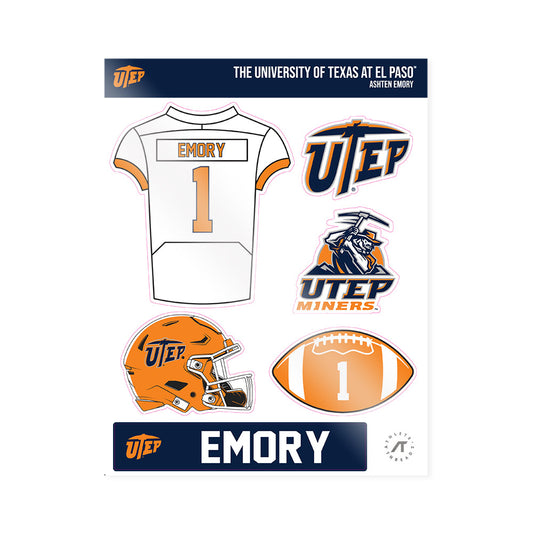 UTEP - NCAA Football : Ashten Emory - Sticker Sheet-0