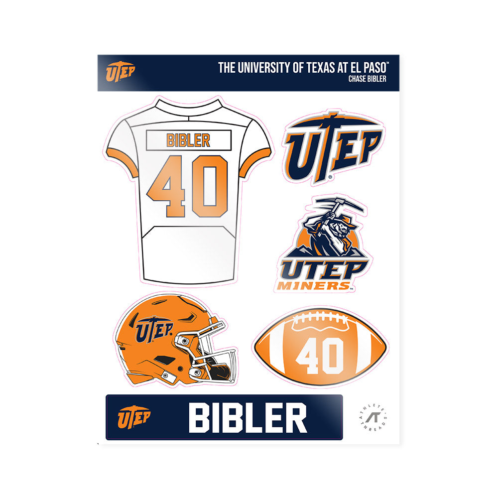 UTEP - NCAA Football : Chase Bibler - Sticker Sheet-0