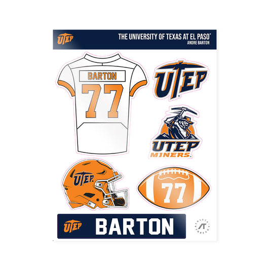 UTEP - NCAA Football : Andre Barton - Sticker Sheet-0