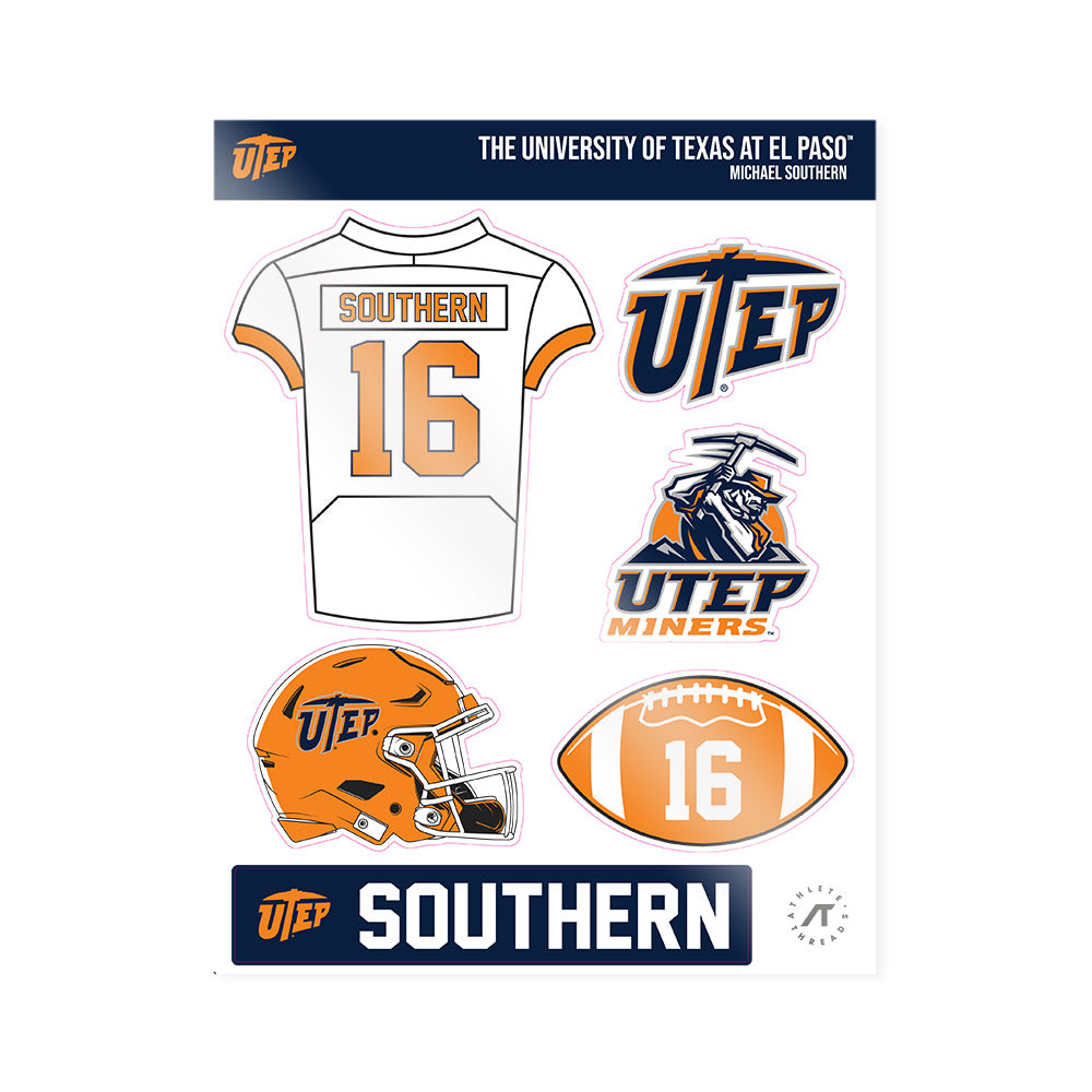 UTEP - NCAA Football : Michael Southern - Sticker Sheet-0