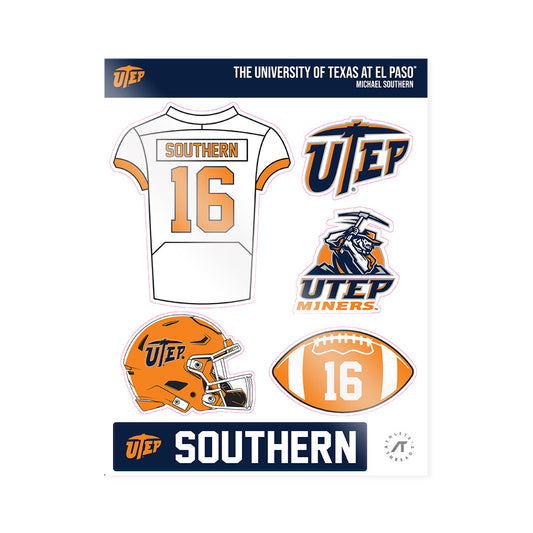 UTEP - NCAA Football : Michael Southern - Sticker Sheet-0