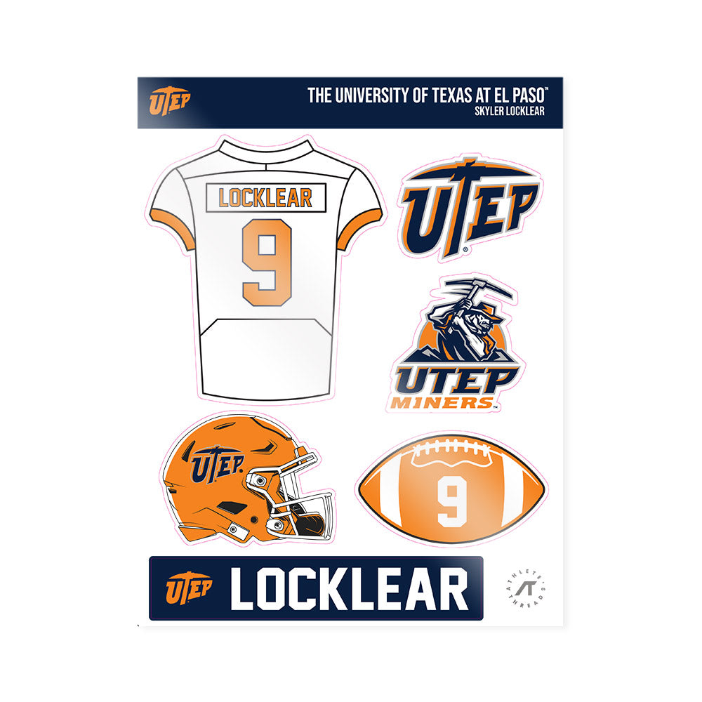 UTEP - NCAA Football : Skyler Locklear - Sticker Sheet-0