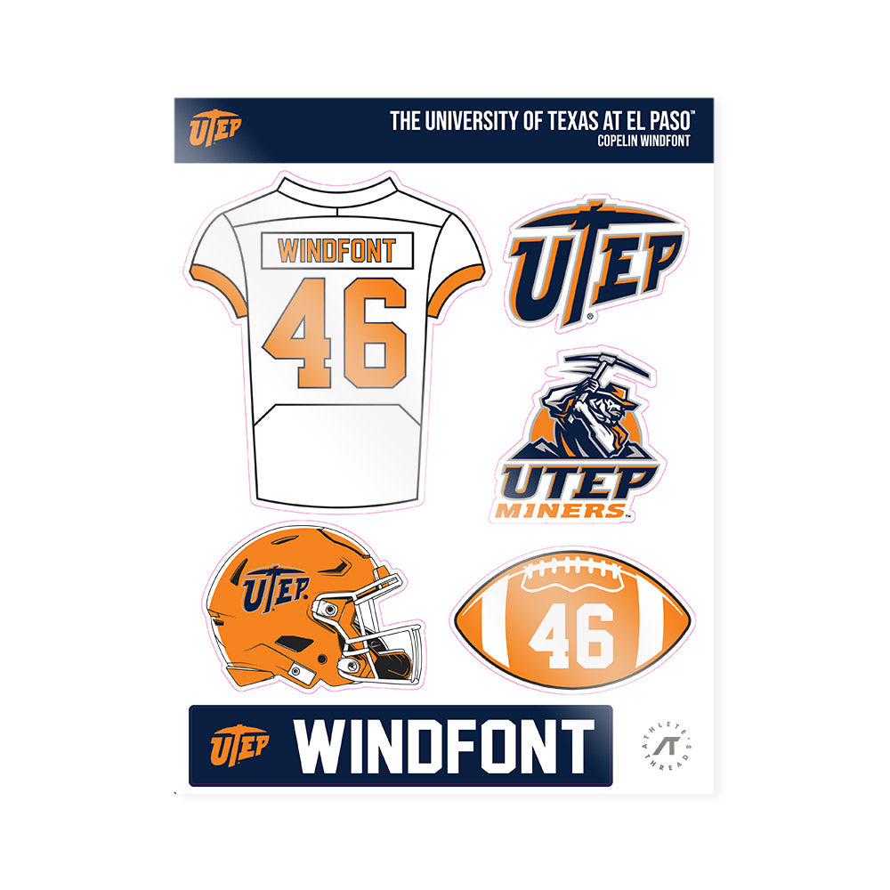 UTEP - NCAA Football : Copelin Windfont - Sticker Sheet-0