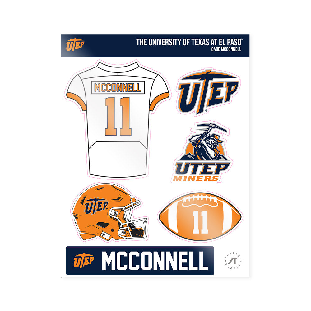 UTEP - NCAA Football : Cade McConnell - Sticker Sheet-0