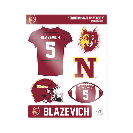 NSU - NCAA Football : Andy Blazevich - Sticker Sheet-0