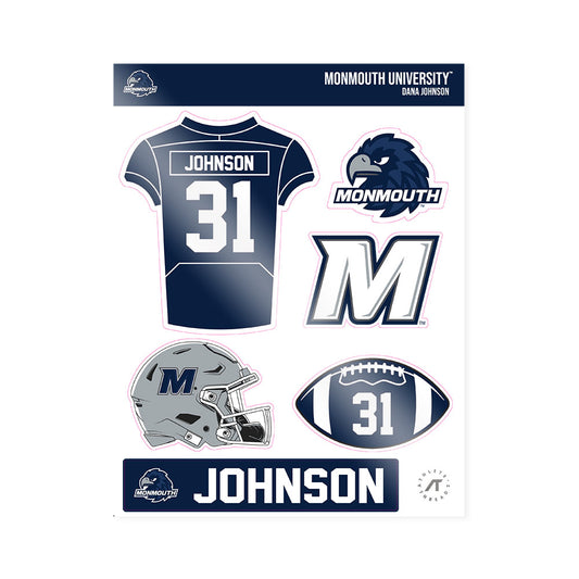 Monmouth - NCAA Football : Dana Johnson - Sticker Sheet-0